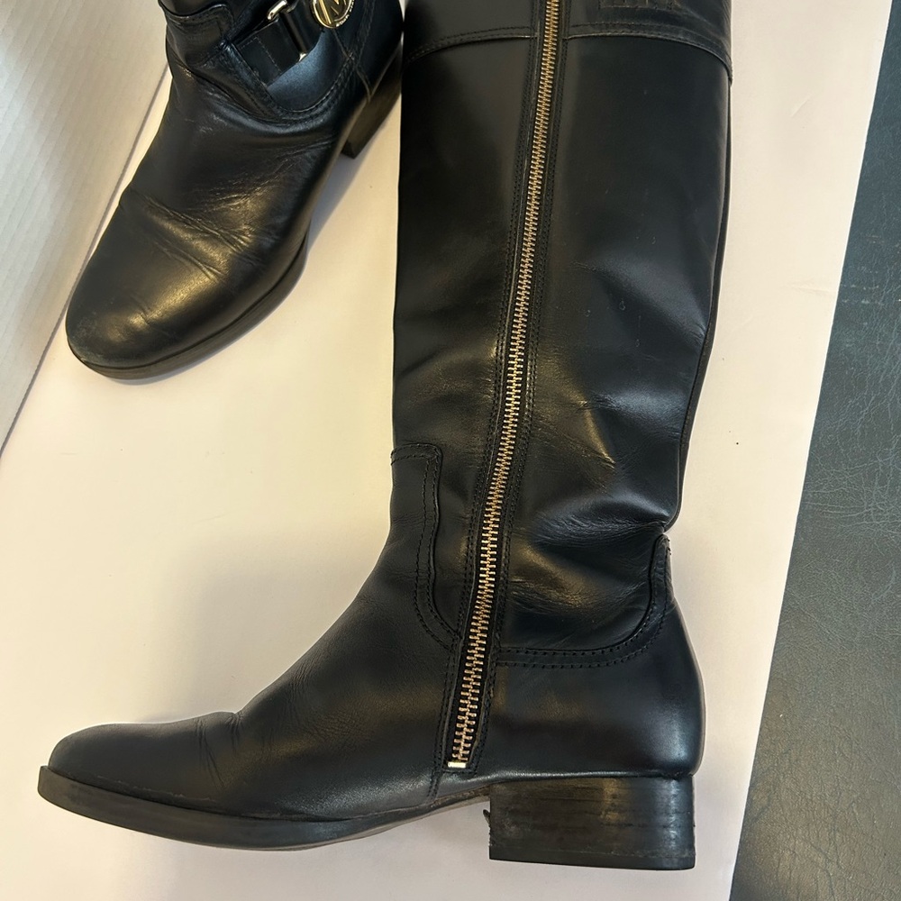 Michael Kors Black Hartland Boots: Women’s Size 5. With Gold Detail - Picture 12 of 14